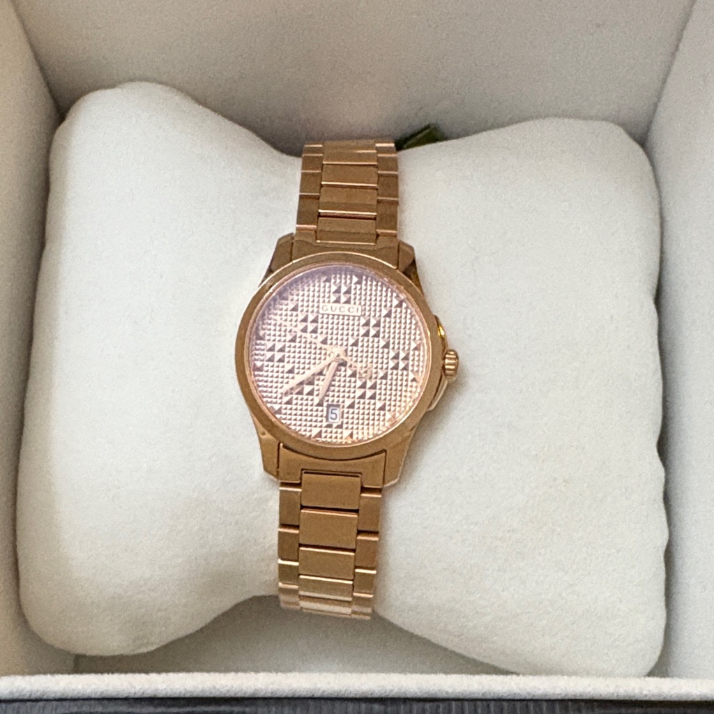 Gucci Rose Gold Womens Watch With Patterned Dial Gucci Rose Gold Womens Watch With Patterned Dial
